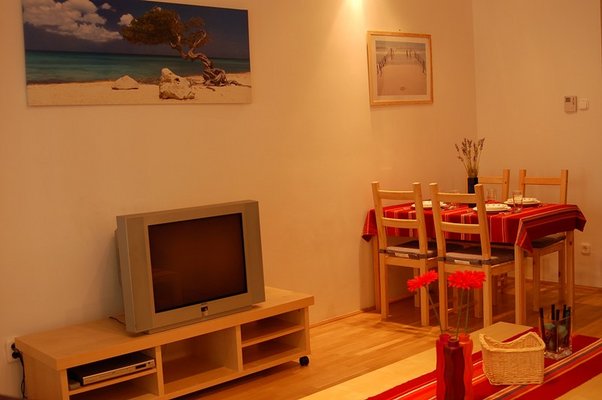 The flats of the Paradise Apartments are located in the center of Budapest, only about eight minutes walk from the main tourist area of Budapest. Most of the clubs shops and coffee houses are in walking distance.