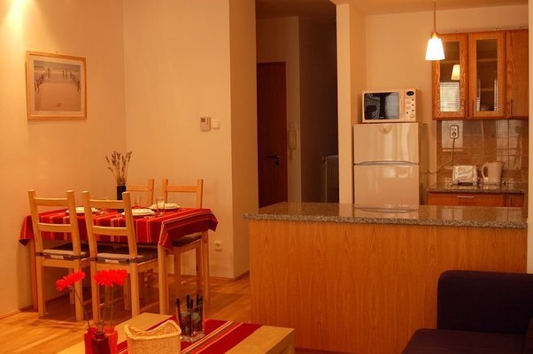 The flats of the Paradise Apartments are located in the center of Budapest, only about eight minutes walk from the main tourist area of Budapest. Most of the clubs shops and coffee houses are in walking distance.